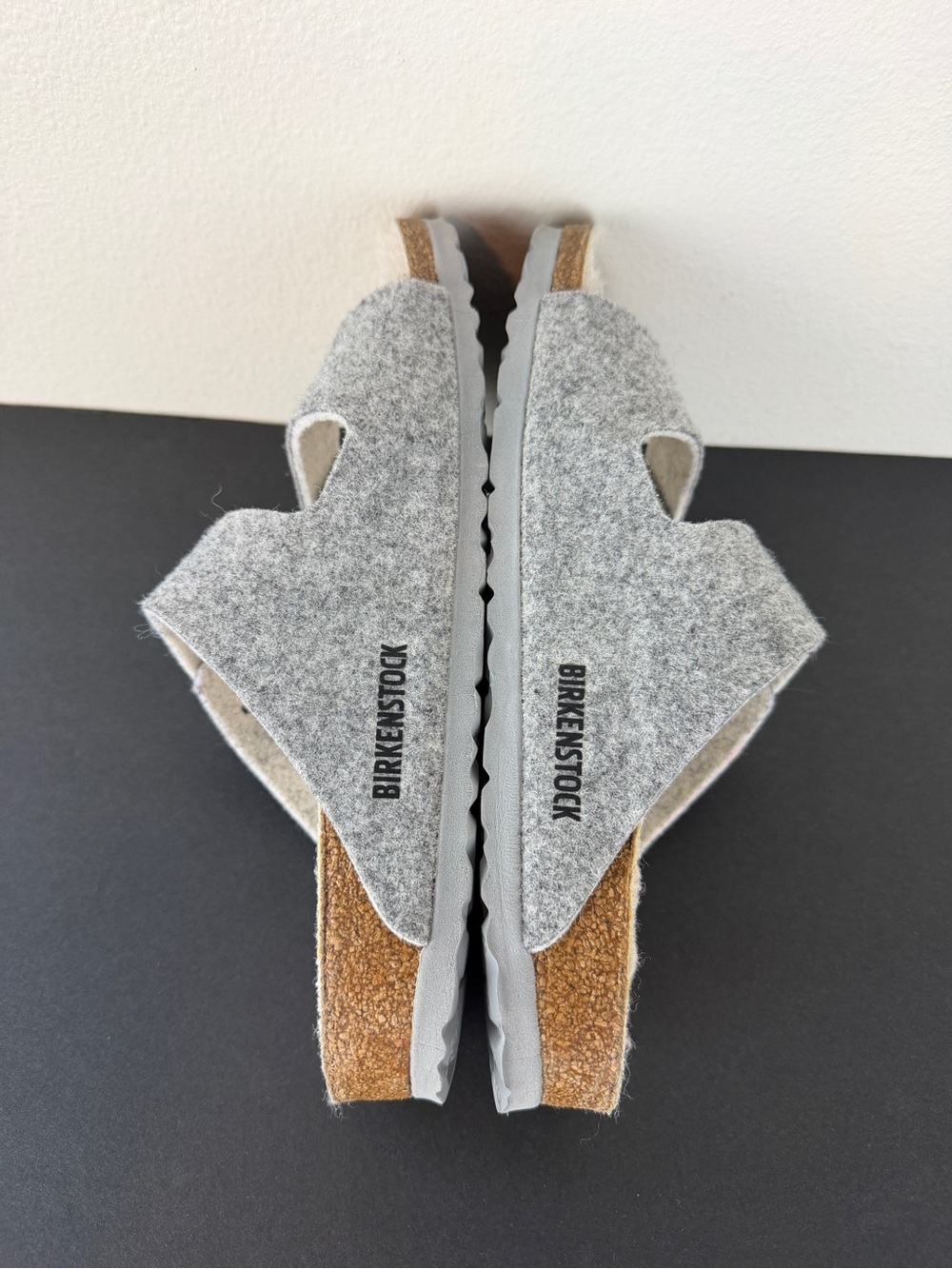 Birkenstock Arizona Happy Lamb Grey Wool Sandals - Picture 4 of 7